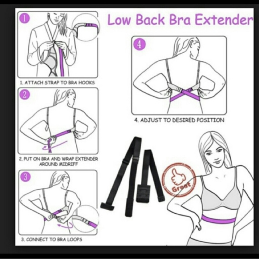 Low Back Bra Extender Elastic For Open Back Dress - Picture 6 of 8